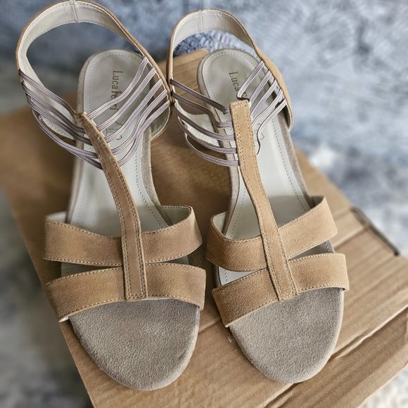 Luca Ferri Faux suede Slingback low heel - Picture 1 of 4